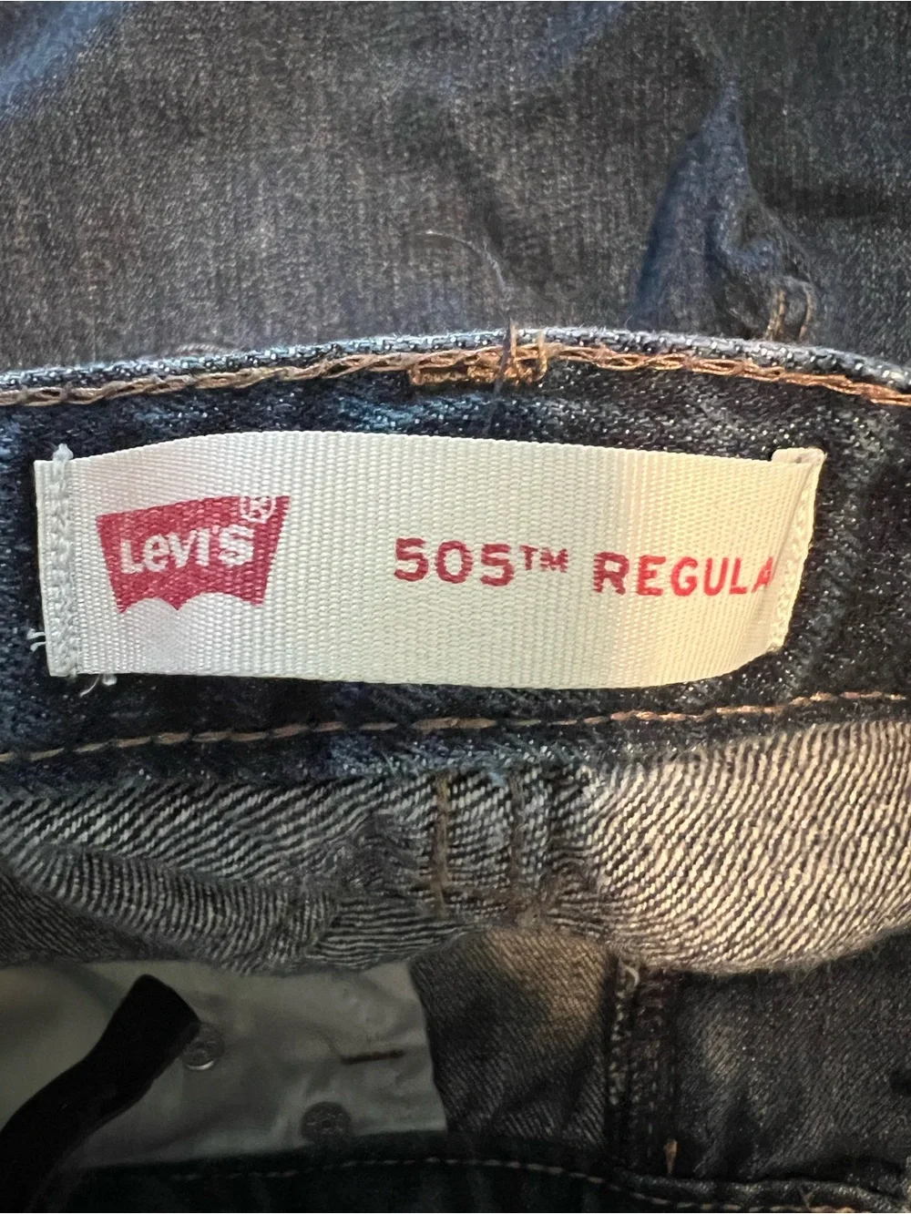 Levi's 505 Boys Regular Fit Straight Blue Denim Jeans Size 12 Reg Pockets